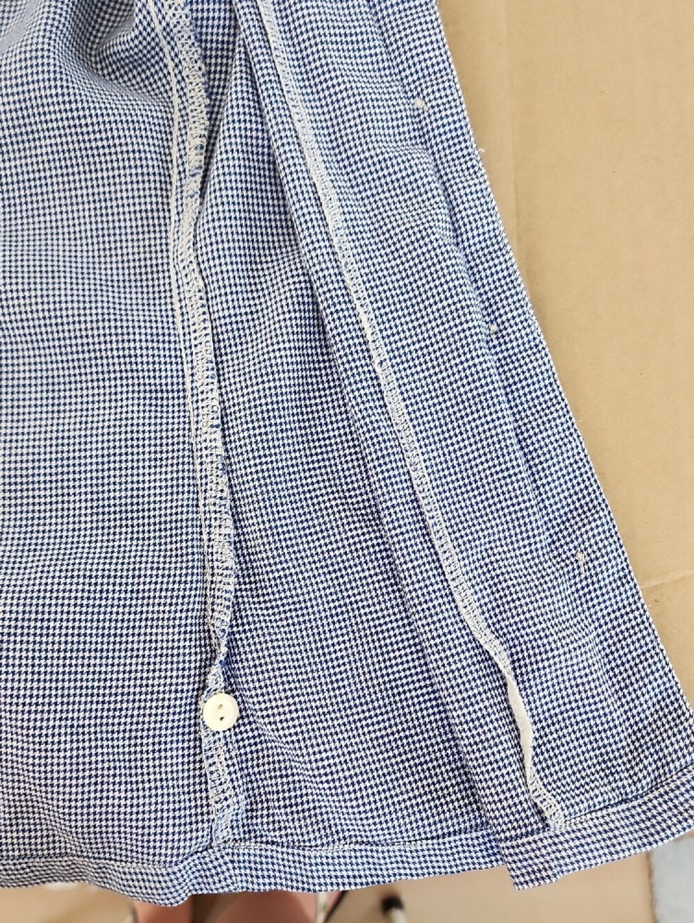 GAP Vintage 90s Y2K Women’s Blue Short-Sleeve Button-Down Shirt Collar Checkered - Picture 7 of 9